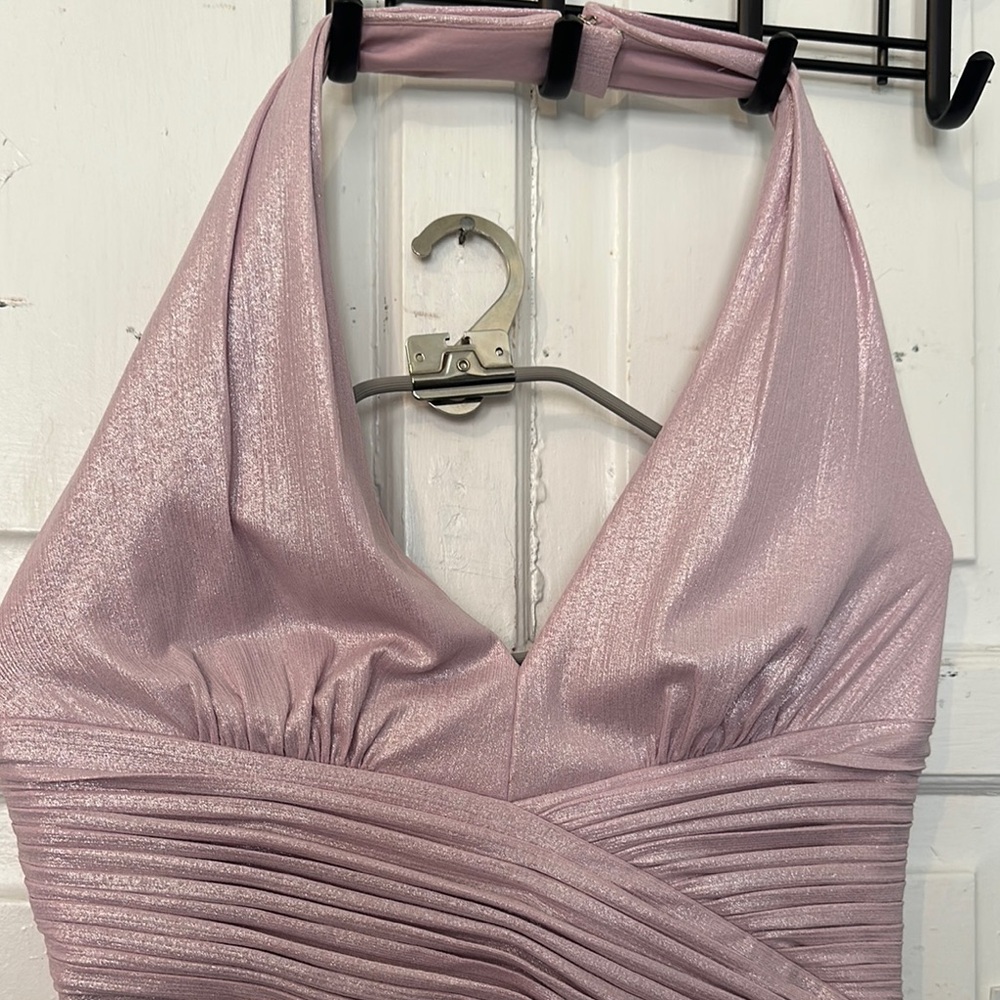 Shimmering Pink Halter Dress